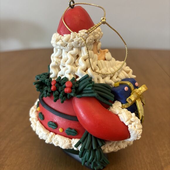 Traditions Glass Character Christmas Ornament Santa w/Present - Picture 4 of 5
